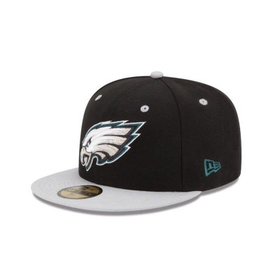 Black Philadelphia Eagles Hat - New Era NFL 2Tone 59FIFTY Fitted Caps USA5380179